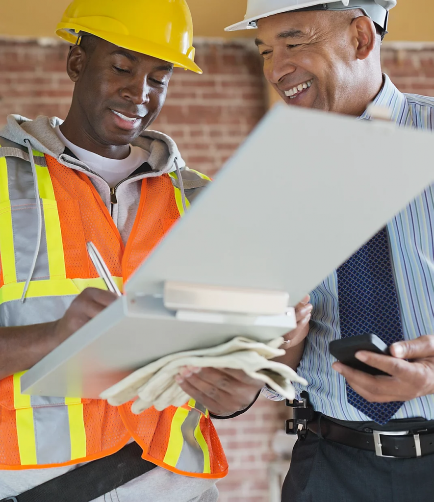 contractors smiling